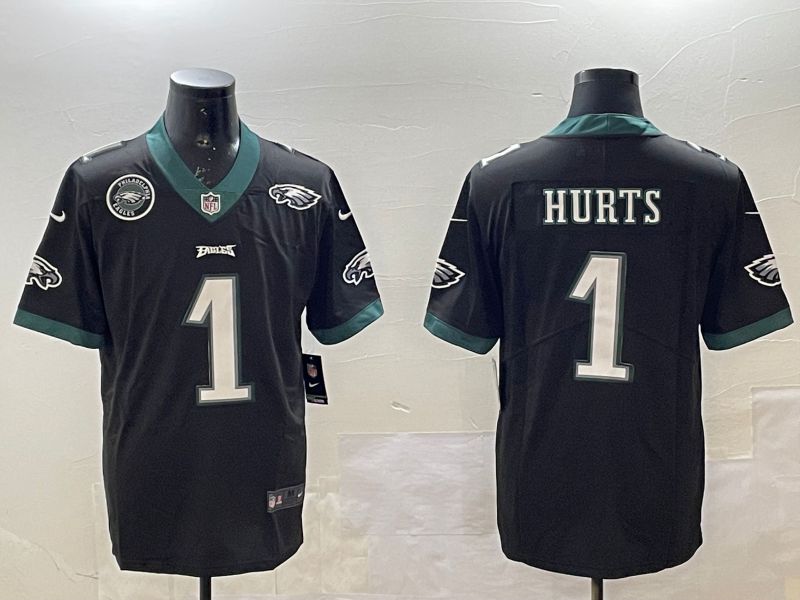 Men Philadelphia Eagles #1 Hurts Black 2025 Nike Vapor Limited NFL Jersey style 5->philadelphia eagles->NFL Jersey